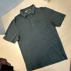 Travis Mathew Polo Shirt Mens M golf shirt Forrest green